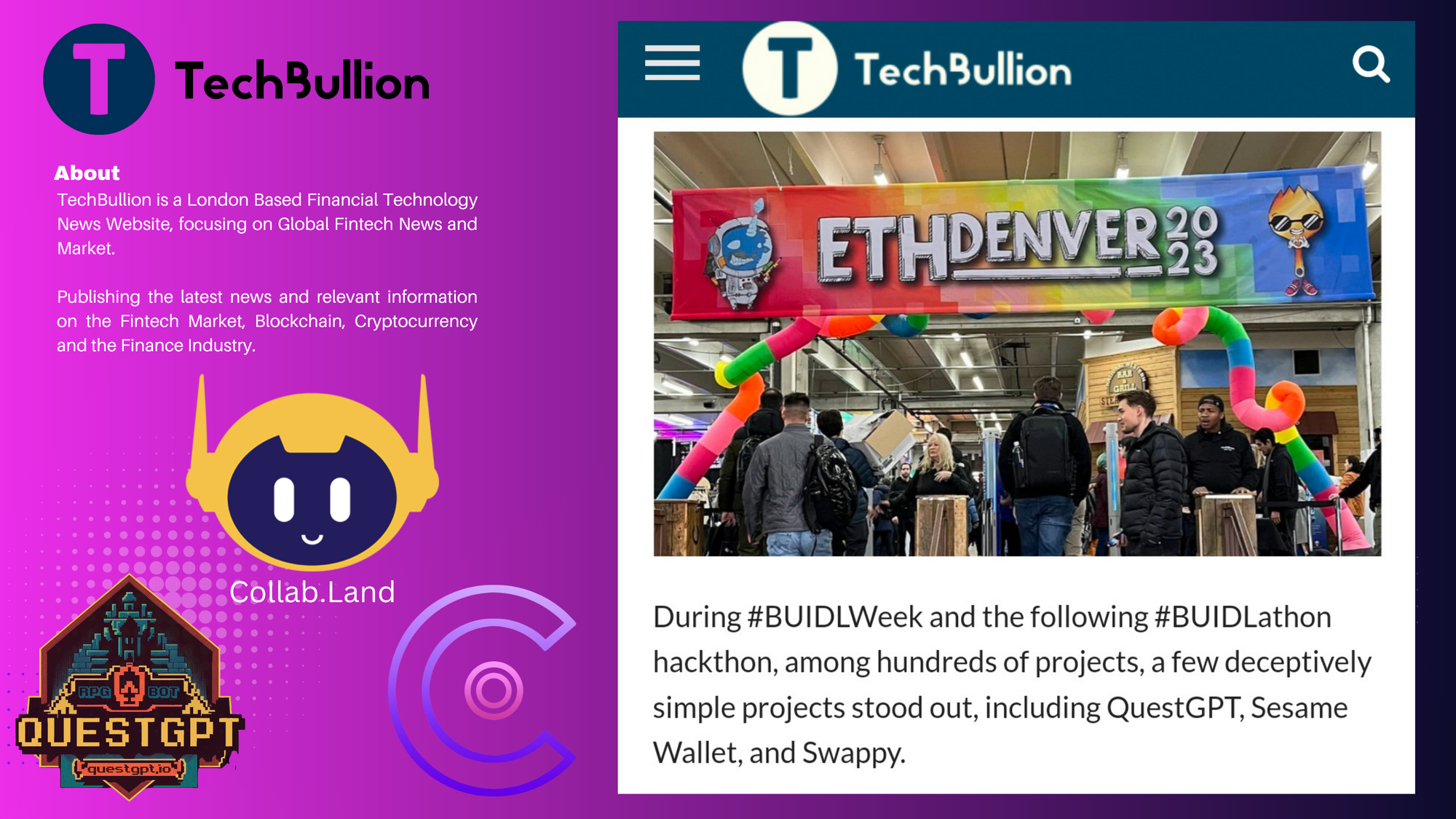 TechBullion covers CommunityOne's win at ETHDenver