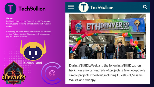 TechBullion covers CommunityOne's win at ETHDenver